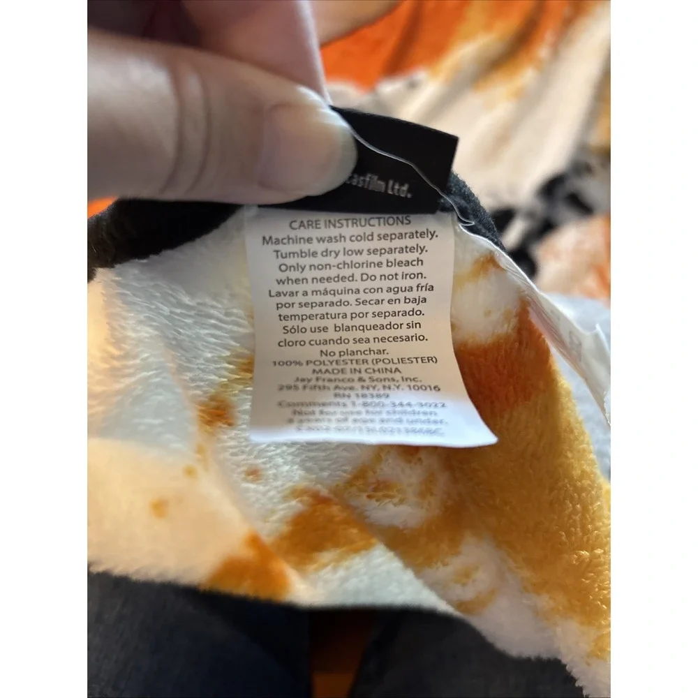 Star Wars Throw Blanket- Episode 7 Live Action- Super Plush Cozy‎ Warm- Orange